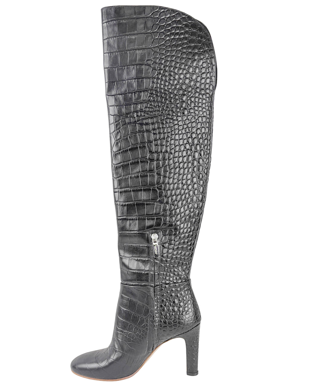Gabriela Hearst Linda Croc Embossed Boots in Black