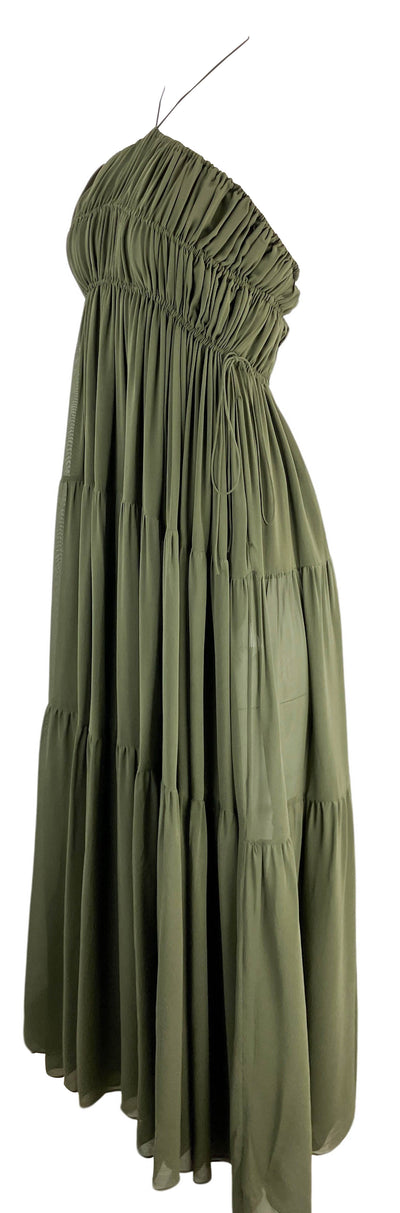 Matteau Shirred Halter Dress in Cypress - Discounts on Matteau at UAL
