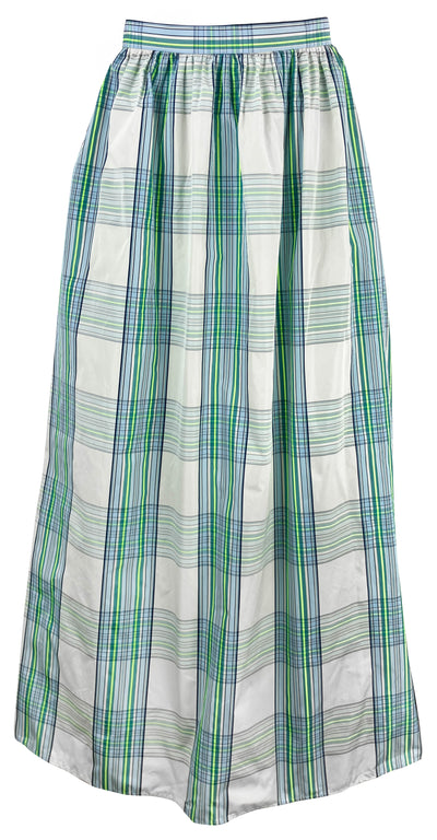 A-K-R-I-S- Punto Midi Skirt in Neon Yellow Check - Discounts on A-K-R-I-S- Punto at UAL