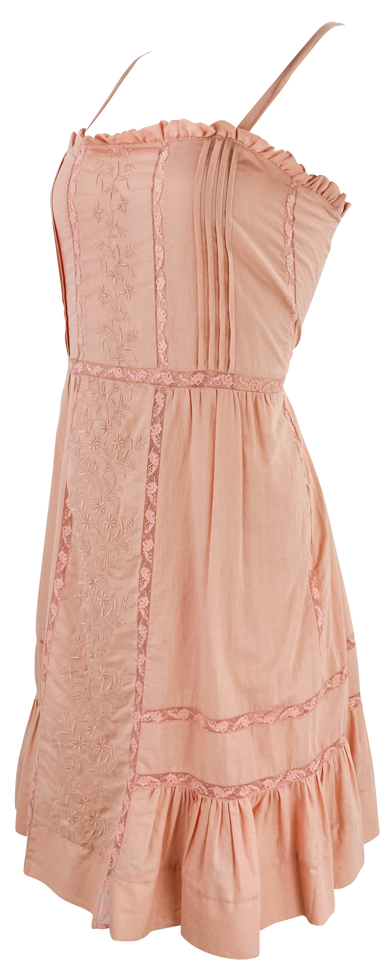 See by Chloé Embroidered Mini Dress in Muted Clay - Discounts on See By Chloé at UAL