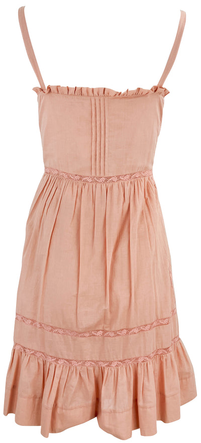 See by Chloé Embroidered Mini Dress in Muted Clay - Discounts on See By Chloé at UAL