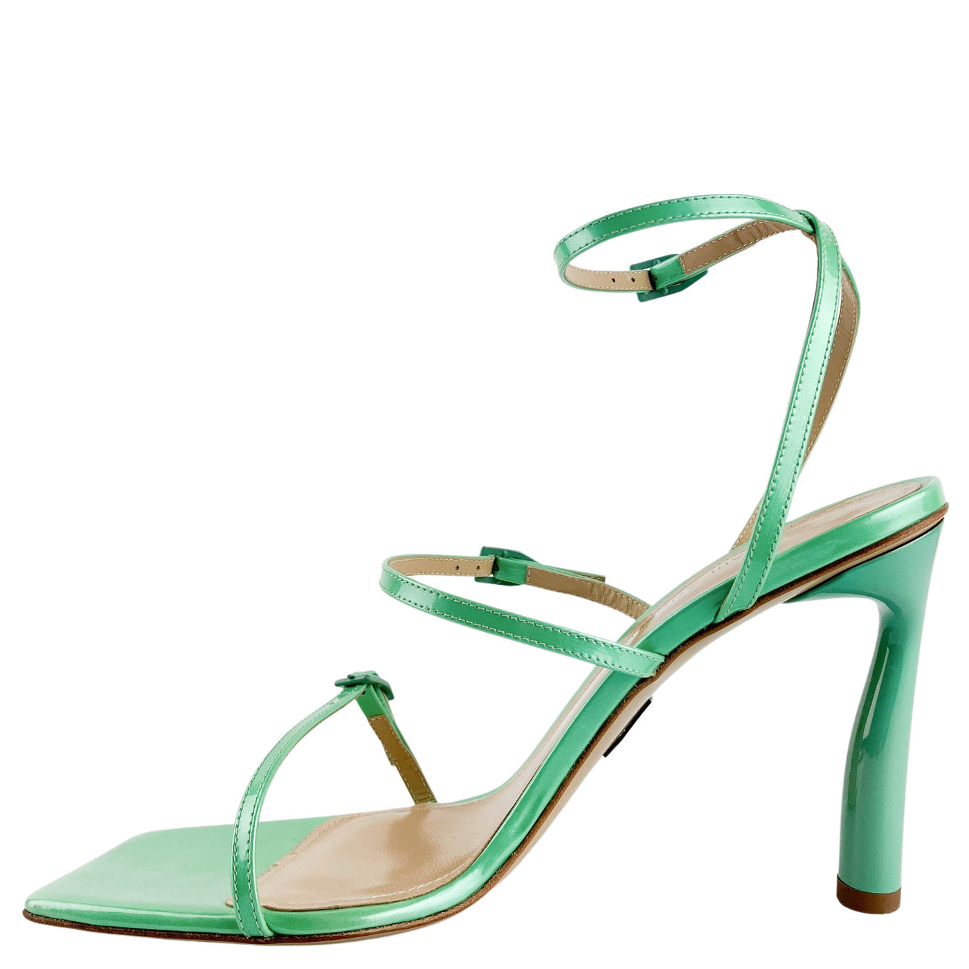 Paul Andrew Slinky Patent Sandals in Aqua - Discounts on Paul Andrew at UAL
