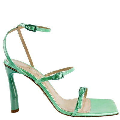 Paul Andrew Slinky Patent Sandals in Aqua - Discounts on Paul Andrew at UAL
