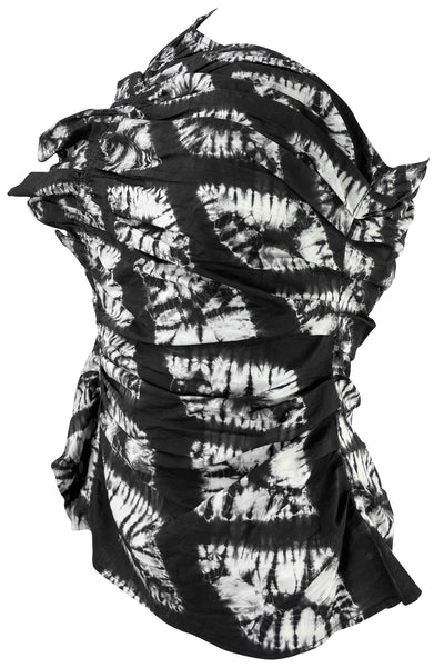 Ulla Johnson One Shoulder Tank in Black and White Tie-Dye - Discounts on Ulla Johnson at UAL