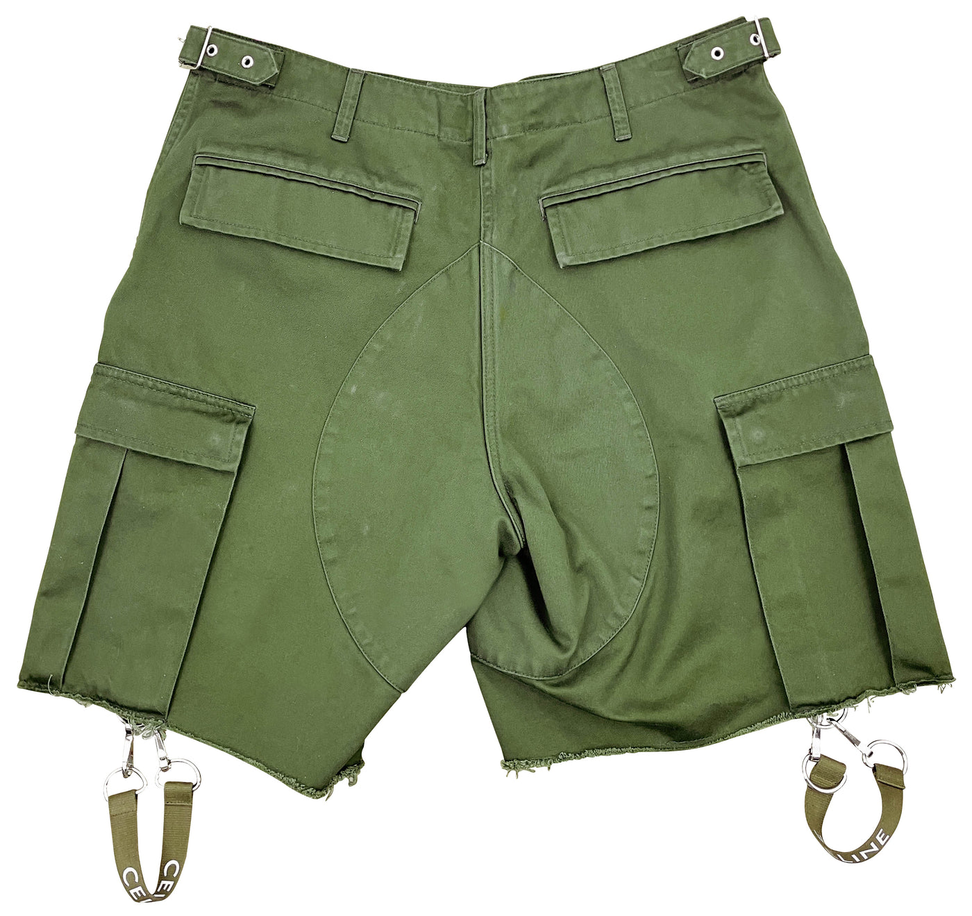 Celine Shorts with Celine Straps in Army Green - Discounts on Celine at UAL