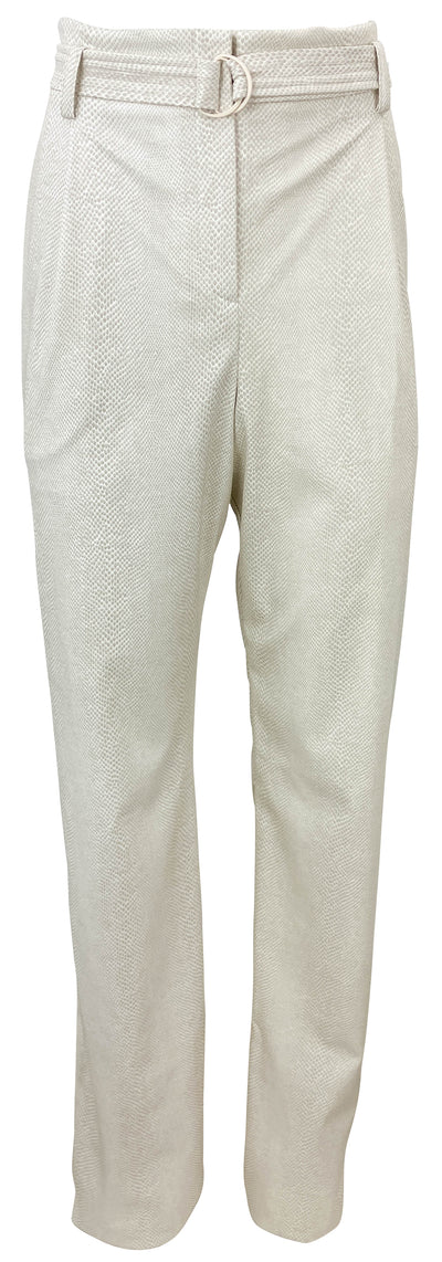 LAPOINTE Faux Leather Trousers in Cream - Discounts on LaPointe at UAL