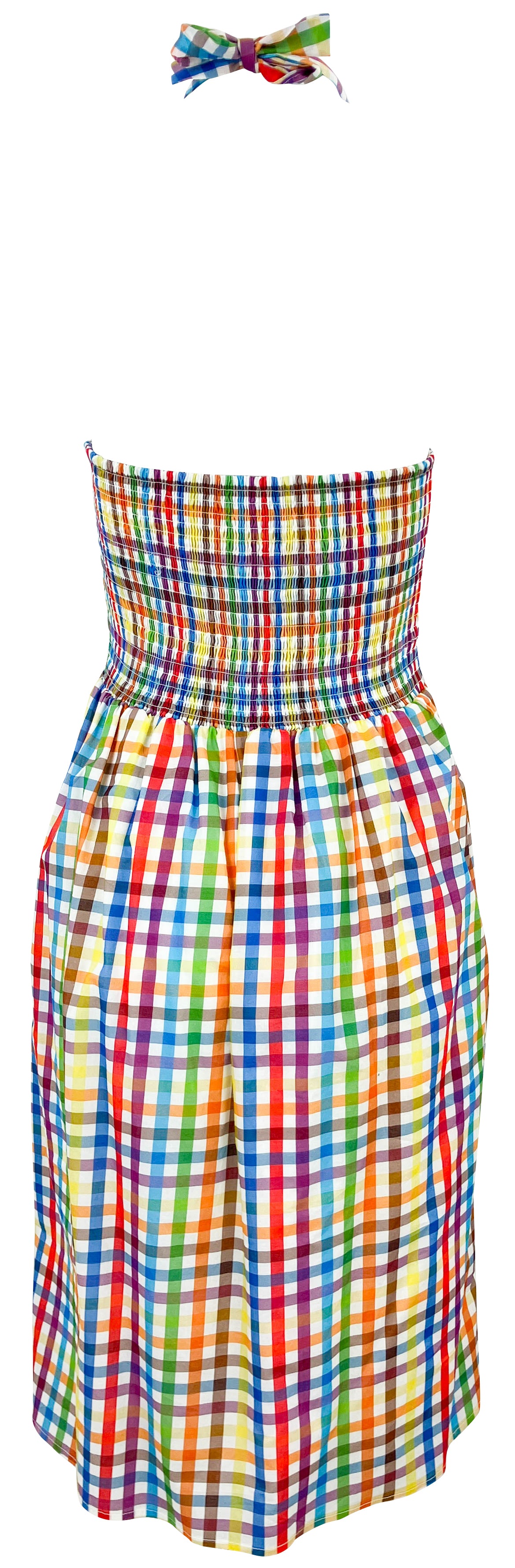 LaRoque Courtland Crossover Dress in Rainbow Check - Discounts on LaRoque at UAL