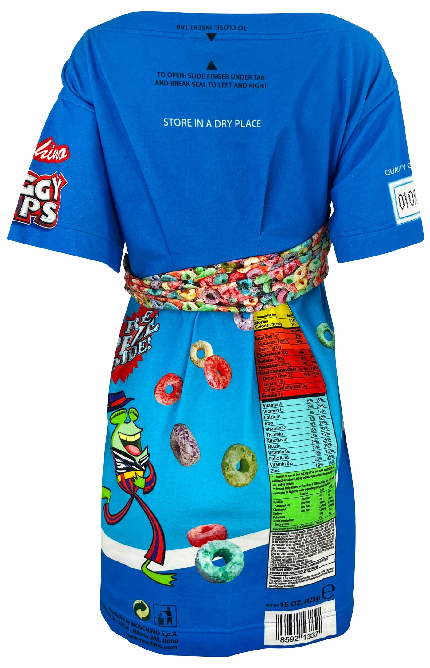 Moschino Froggy Loops Dress in Blue Multi - Discounts on Moschino at UAL