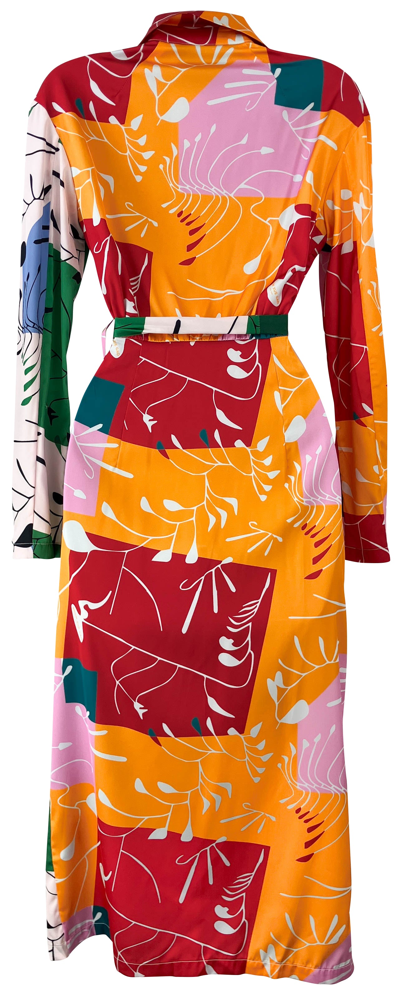 Snow Xue Gao Asymmetric Wrap Dress in Orange/Green - Discounts on Snow Xue Gao at UAL