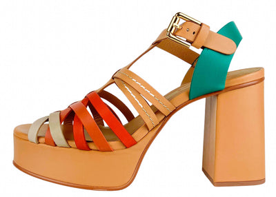 See by Chloé Sierra Platform Sandals in Multi - Discounts on See By Chloé at UAL