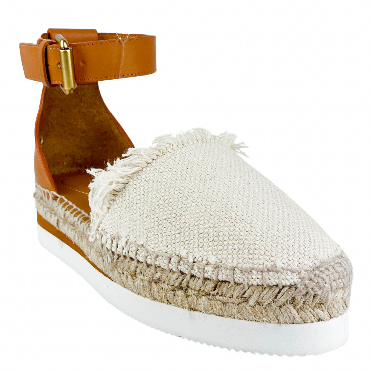 See By Chloé Glyn Canvas Flats in Natural - Discounts on See By Chloé at UAL