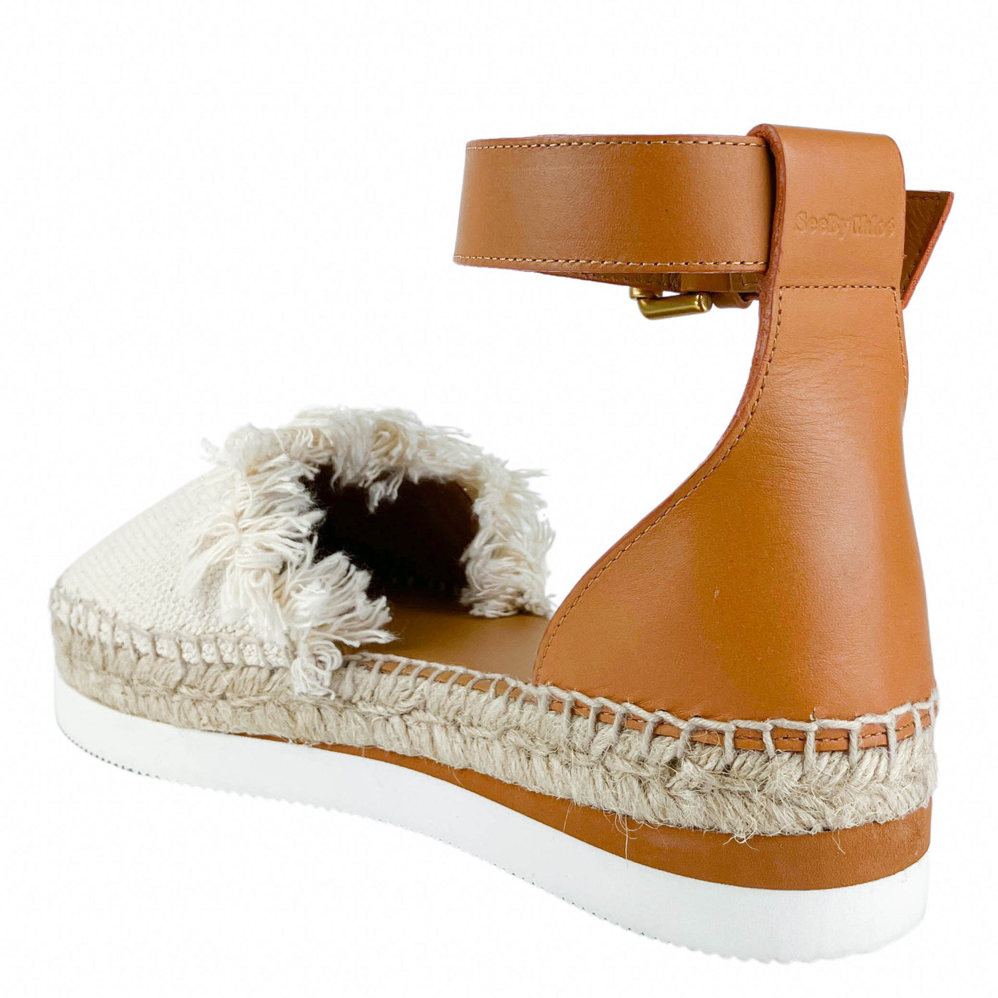 See By Chloé Glyn Canvas Flats in Natural - Discounts on See By Chloé at UAL