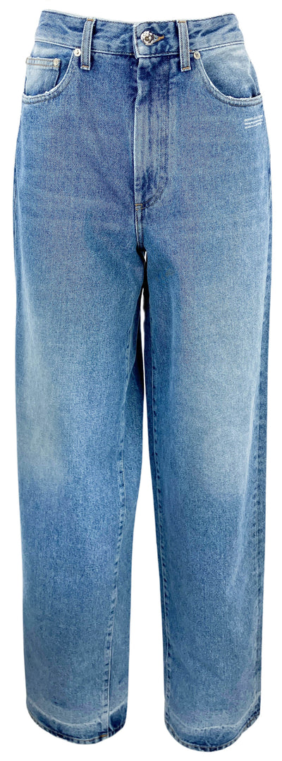 Off-White Extra Baggy Denim in Blue - Discounts on Off White at UAL
