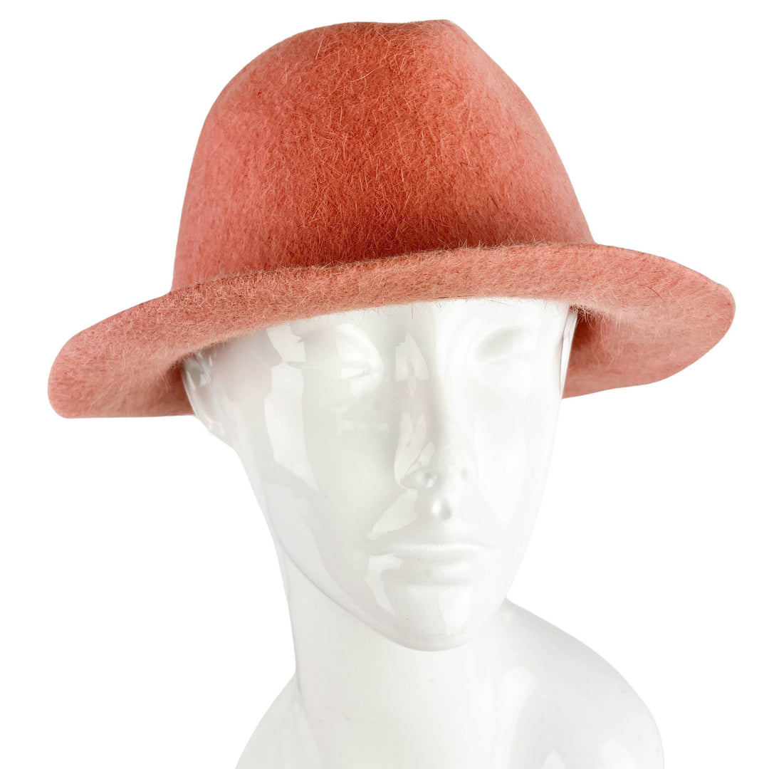Reinhard Plank Textured Fedora Hat in Dusty Rose - Discounts on Reinhard Plank at UAL