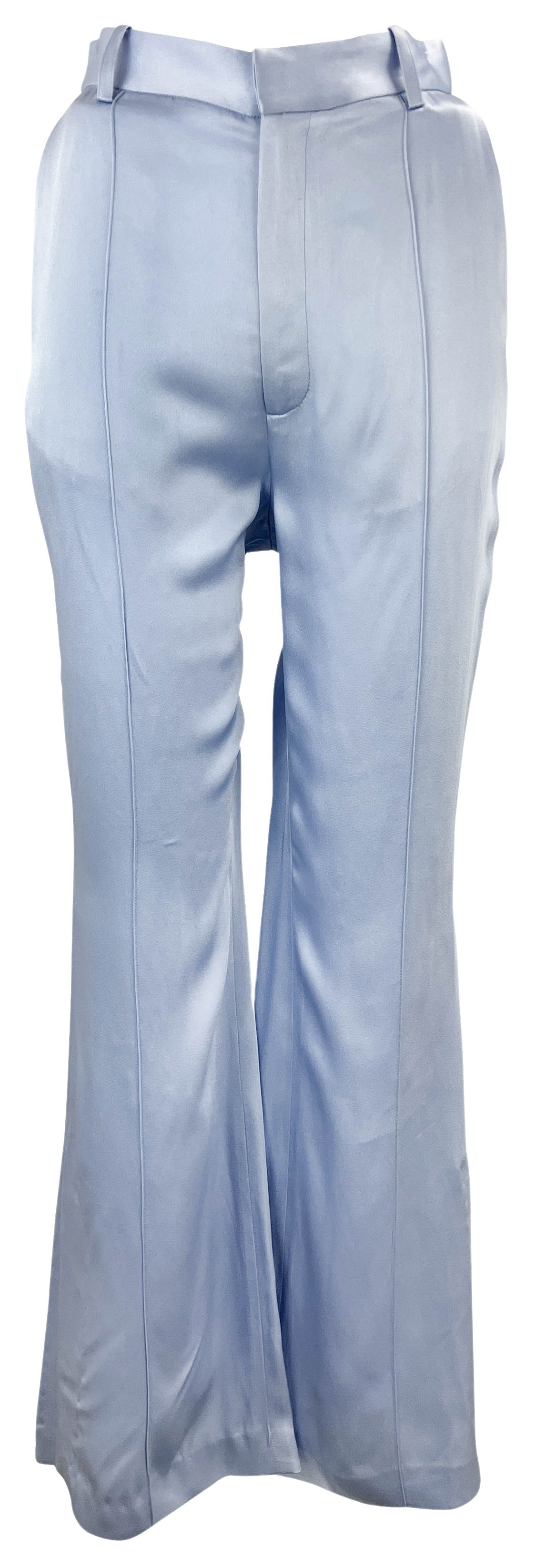 LAPOINTE Satin Trousers in Light Blue - Discounts on LaPointe at UAL