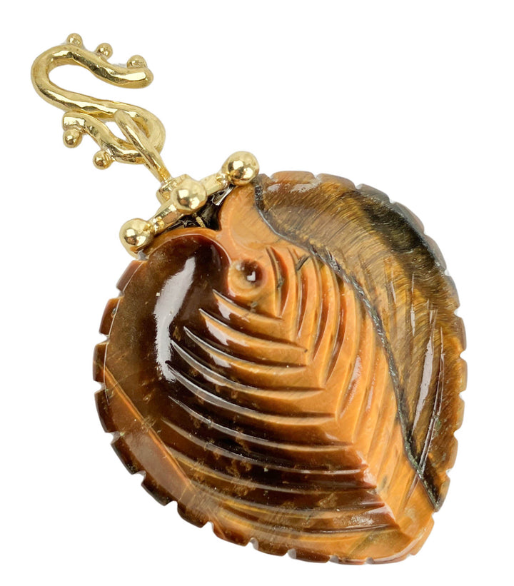 Ulla Johnson Large Carved Heart Pendant in Tiger's Eye - Discounts on Ulla Johnson at UAL