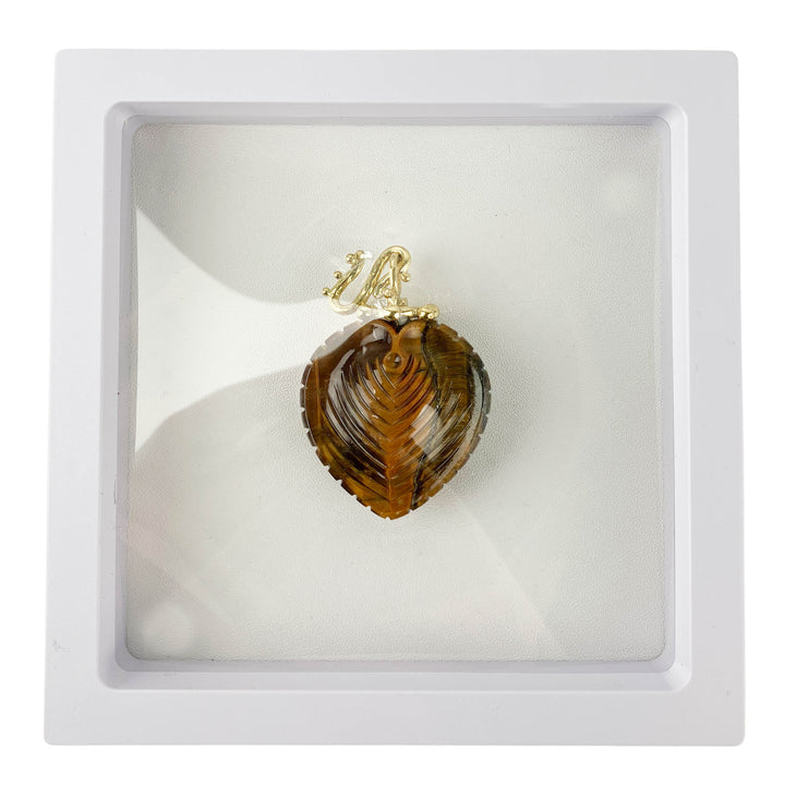 Ulla Johnson Large Carved Heart Pendant in Tiger's Eye - Discounts on Ulla Johnson at UAL
