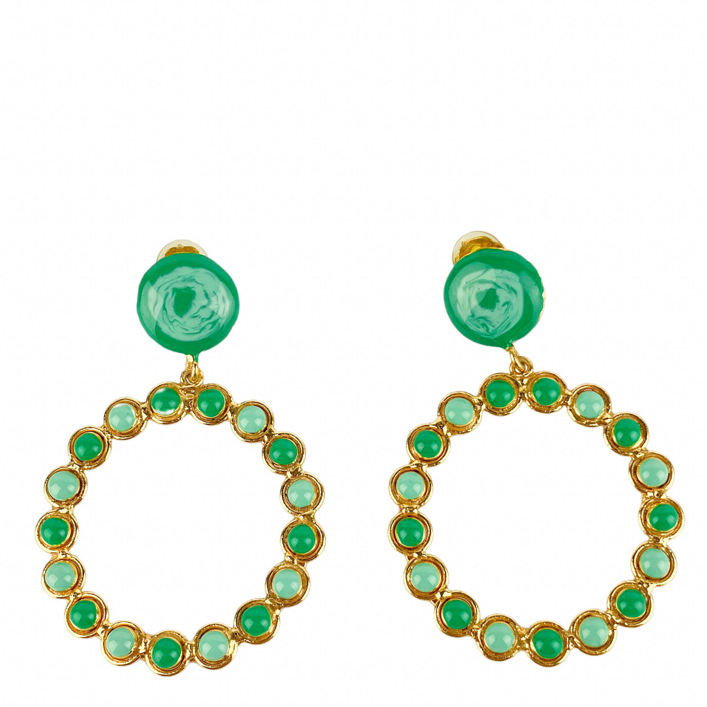 Sylvia Toledano Happy Earrings in Gold/Vert/Turquoise - Discounts on Sylvia Toledano at UAL