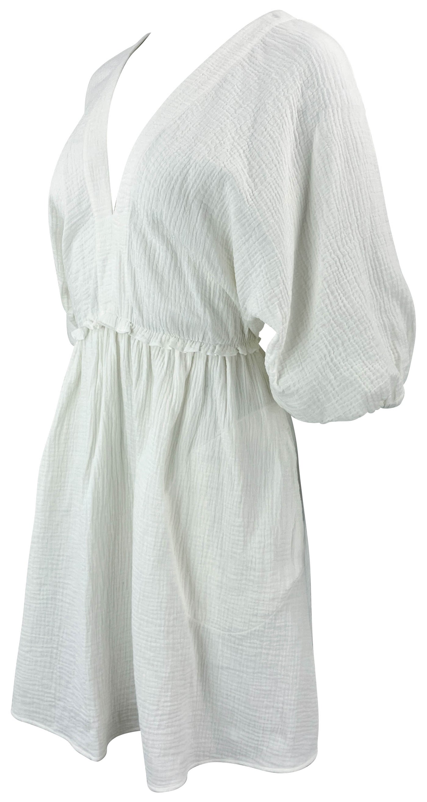 ERES Eris V-Neck Dress in Blanc - Discounts on ERES at UAL