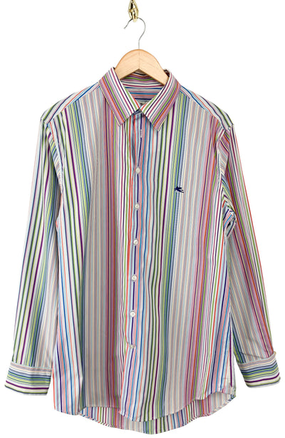 Etro Striped Button-Up Shirt in Multi - Discounts on Etro at UAL