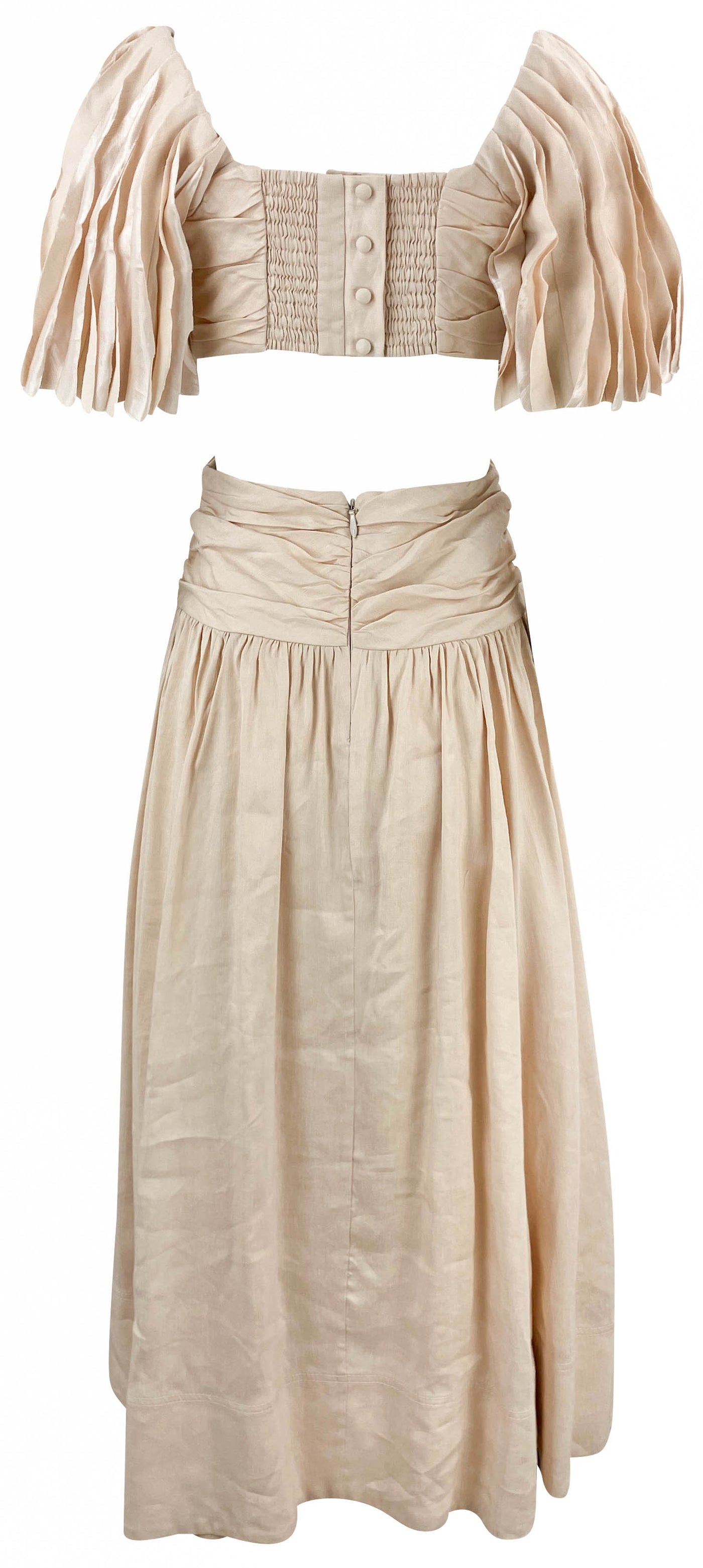 Aje. Marianne Ruched Midi Dress in Coconut Cream - Discounts on Aje. at UAL