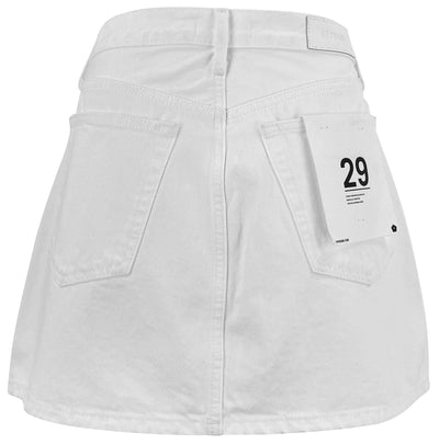 RE/DONE 90's Denim Mini Skirt in White - Discounts on RE/DONE at UAL