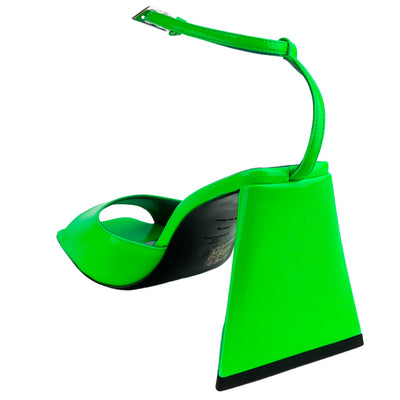 The Attico Piper Heels in Fluorescent Green - Discounts on The Attico at UAL
