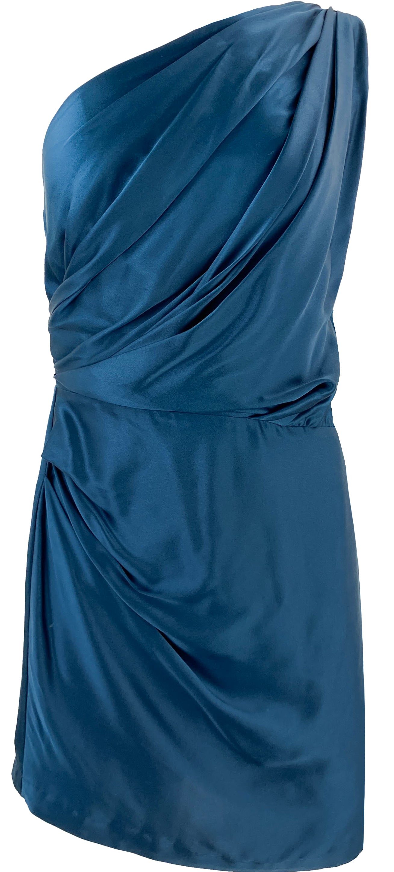 The Sei Asymmetric Draped Mini Dress in Peacock - Discounts on The Sei at UAL