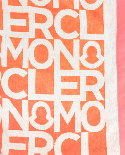 Moncler Beach Towel in Orange and White - Discounts on Moncler at UAL