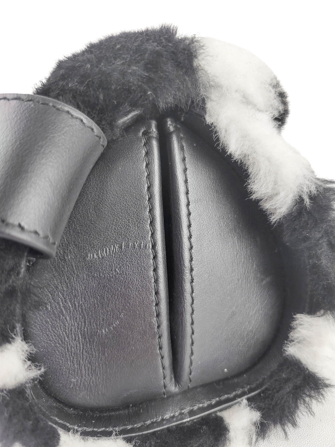 Jil Sander Faux Fur Small Cannolo Bag in Black and White