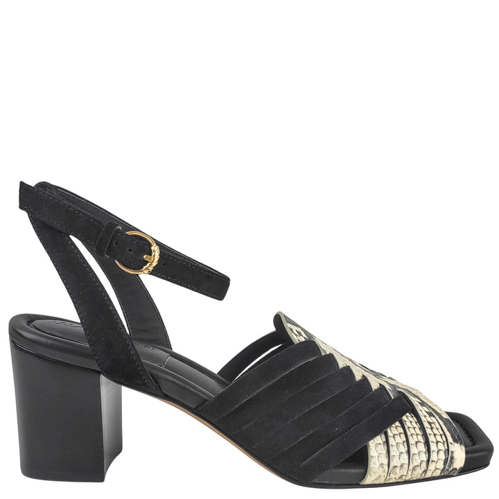 Ulla Johnson Ema Heels in Black/Python
