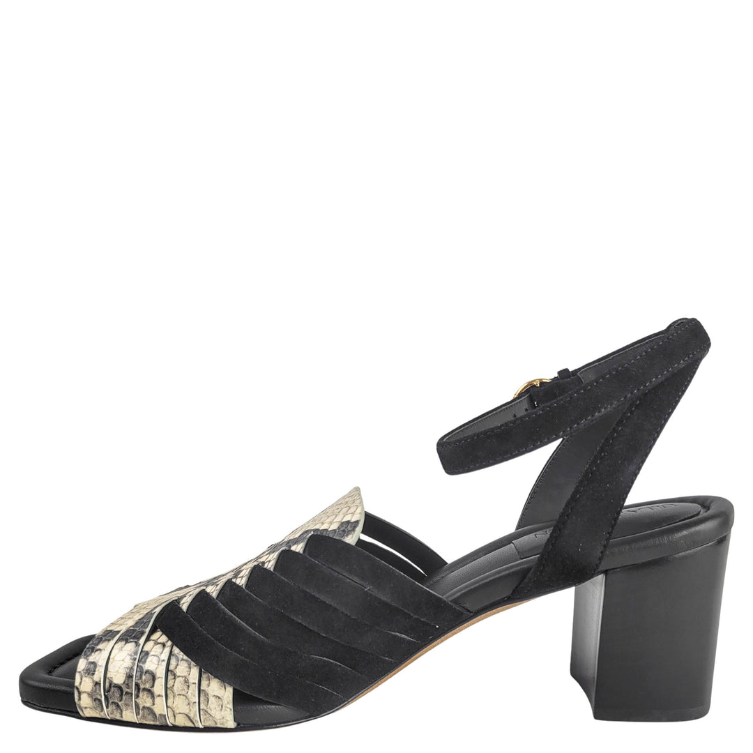 Ulla Johnson Ema Heels in Black/Python