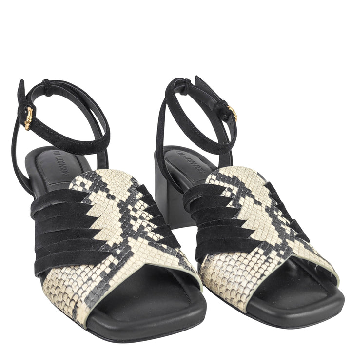 Ulla Johnson Ema Heels in Black/Python