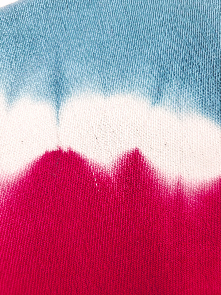 Bajra Triangle Fringe Scarf in Dark Teal/Dusty Rose/Wine