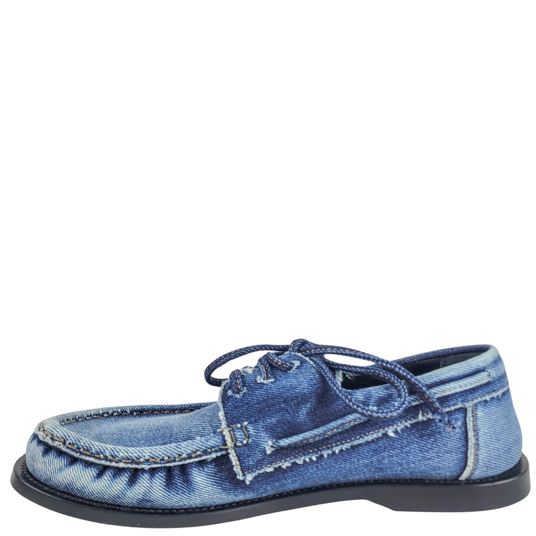 Loewe Denim Boat Shoes in Blue