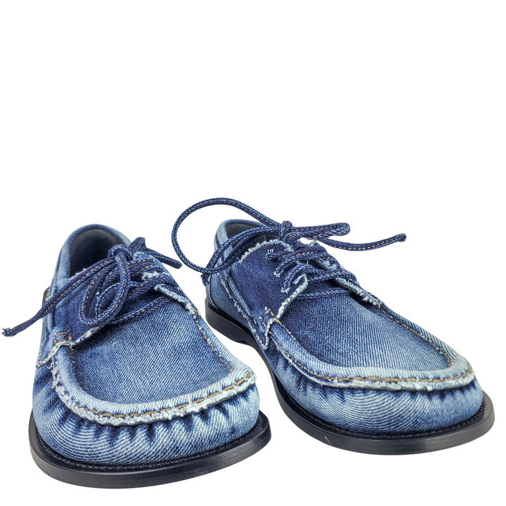 Loewe Denim Boat Shoes in Blue
