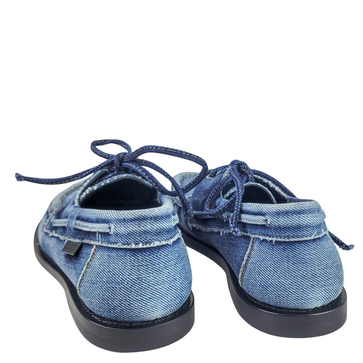 Loewe Denim Boat Shoes in Blue