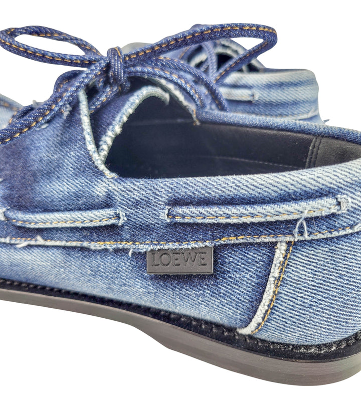 Loewe Denim Boat Shoes in Blue