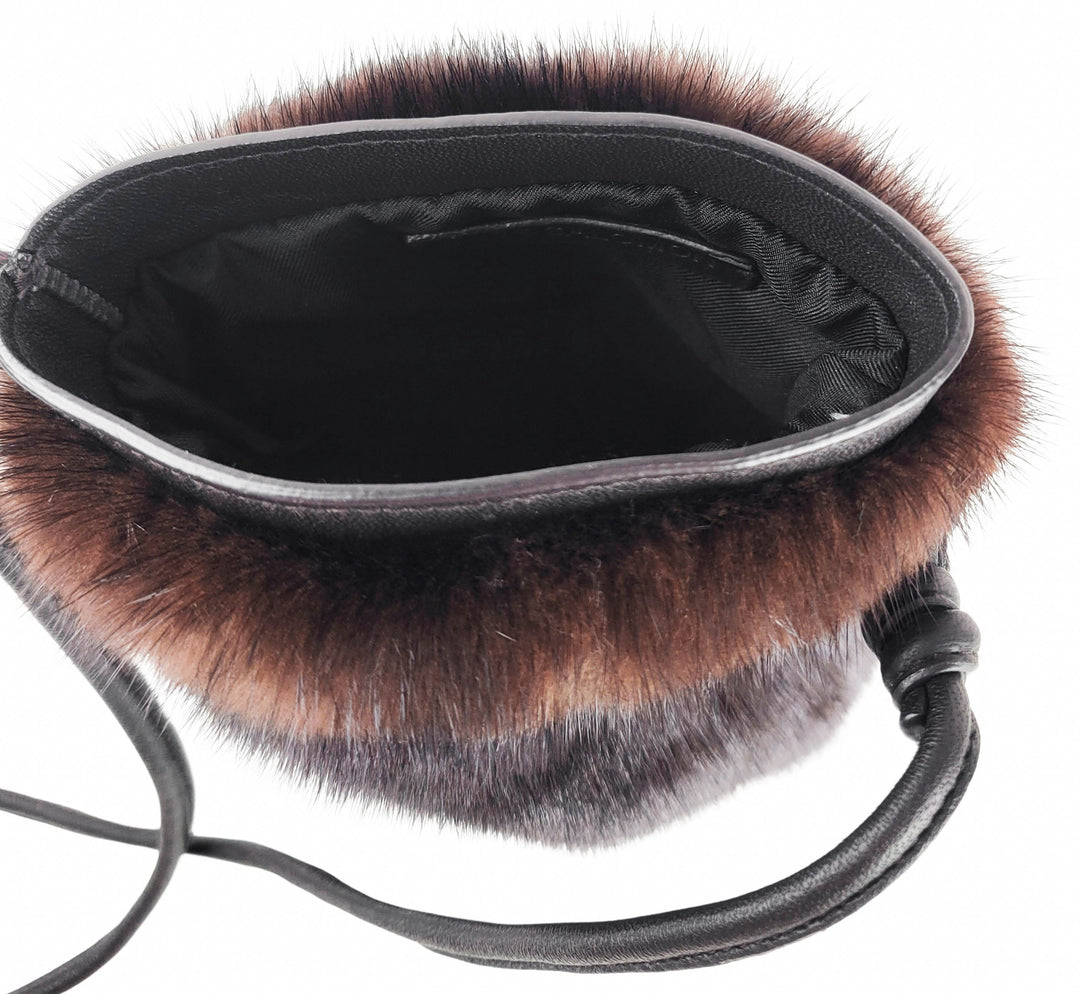 Yves Salomon Fur Bag in Mahogany - Discounts on Yves Salomon at UAL