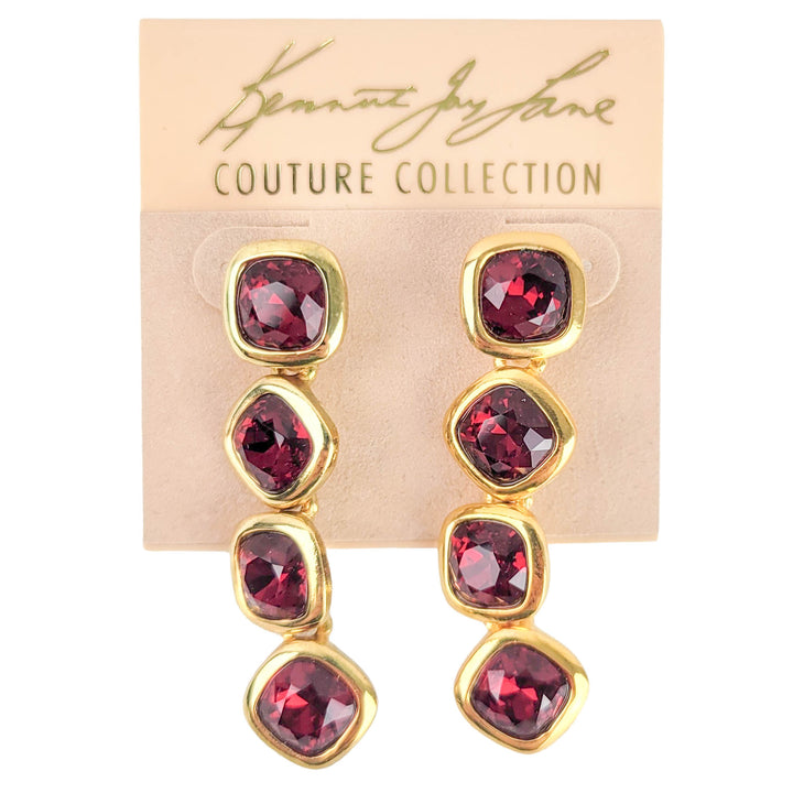 Kenneth Jay Lane Drop Down Earrings in Red/Gold - Discounts on Kenneth Jay Lane at UAL