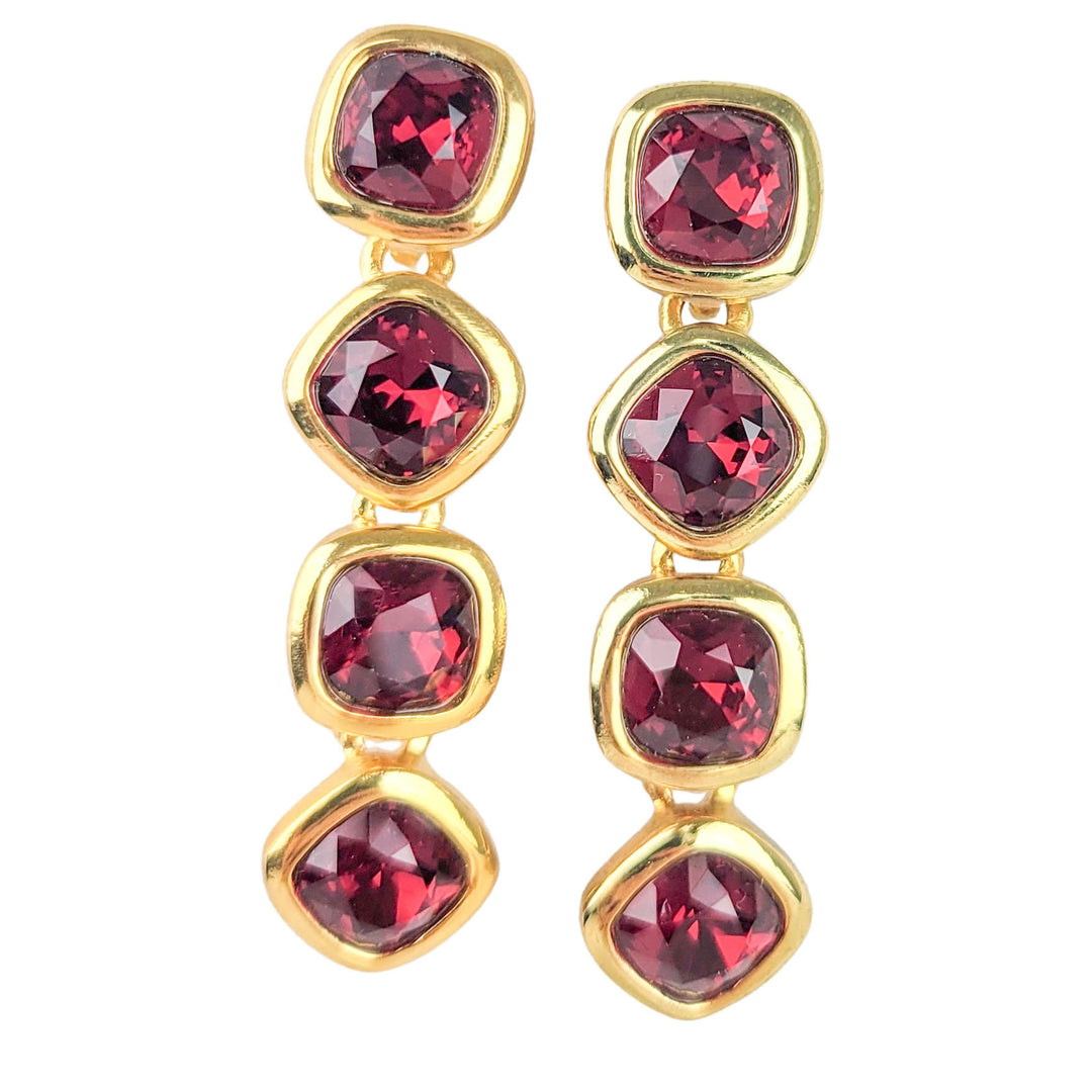 Kenneth Jay Lane Drop Down Earrings in Red/Gold - Discounts on Kenneth Jay Lane at UAL