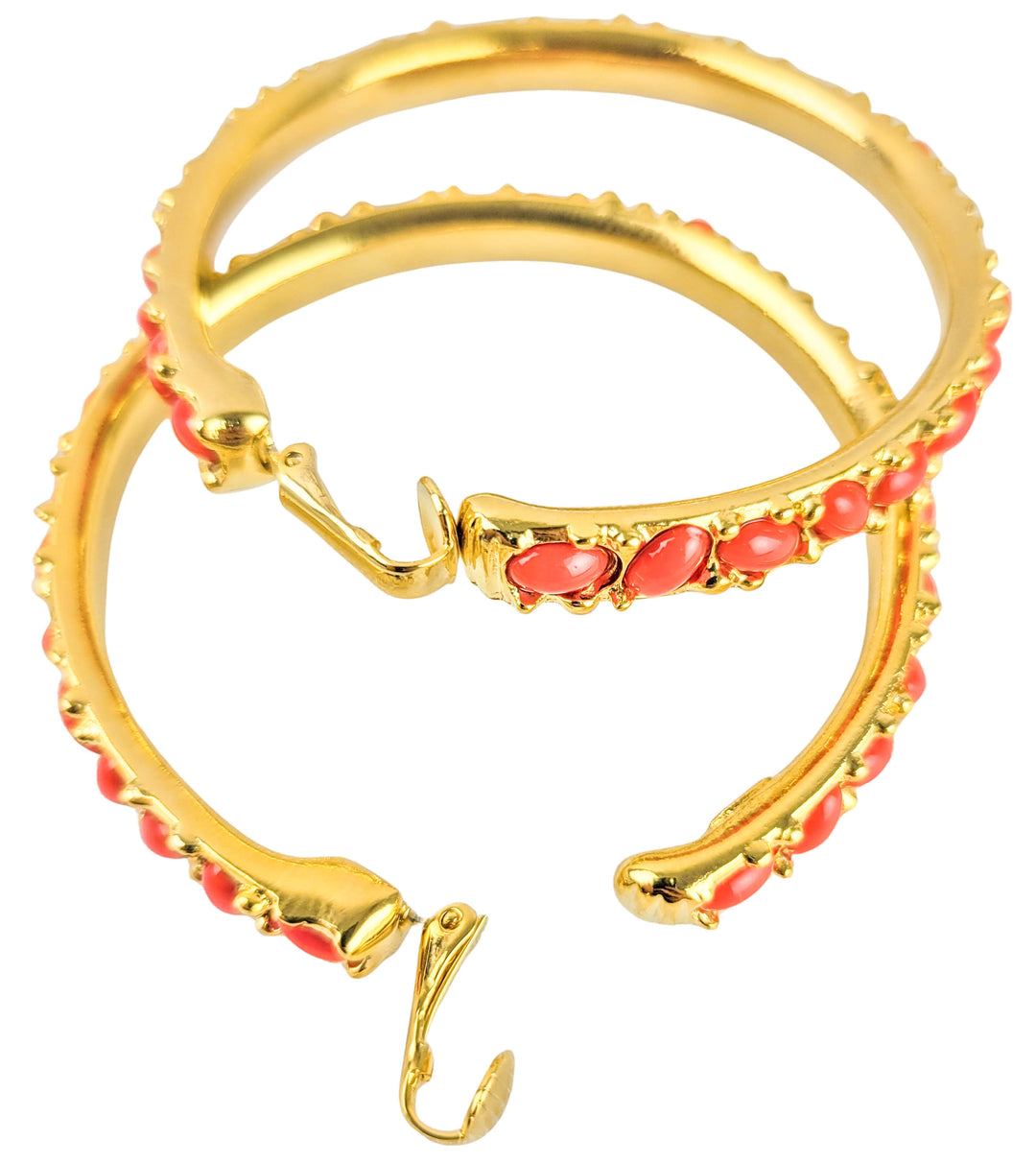 Kenneth Jay Lane Hoops in Coral/Gold - Discounts on Kenneth Jay Lane at UAL