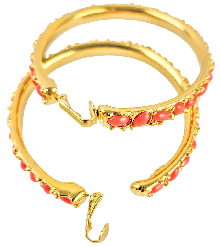 Kenneth Jay Lane Hoops in Coral/Gold - Discounts on Kenneth Jay Lane at UAL