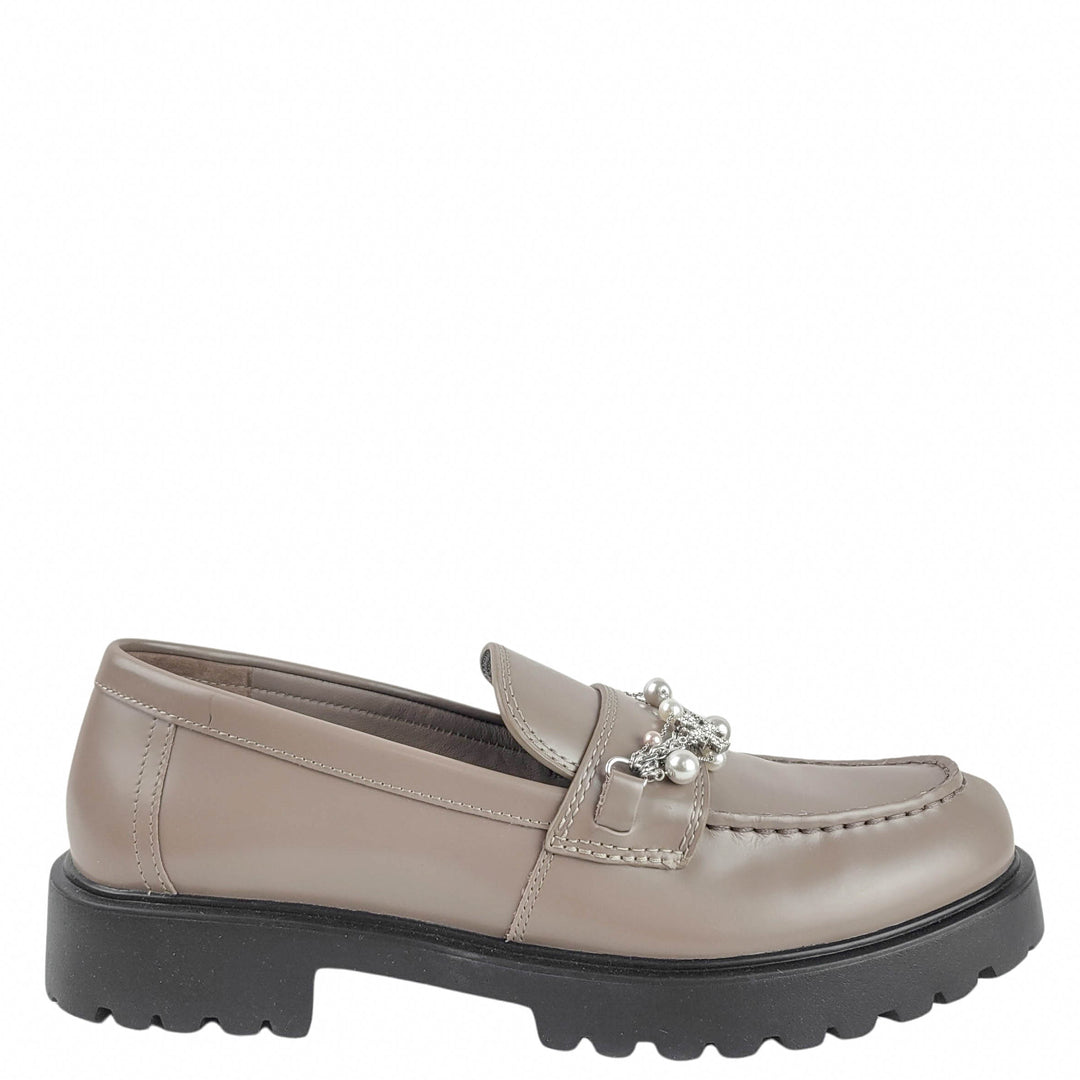 Tory Burch Embellished Loafers in Dark Elk - Discounts on Tory Burch at UAL