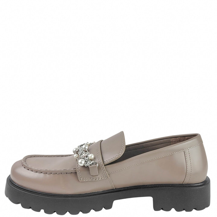 Tory Burch Embellished Loafers in Dark Elk - Discounts on Tory Burch at UAL