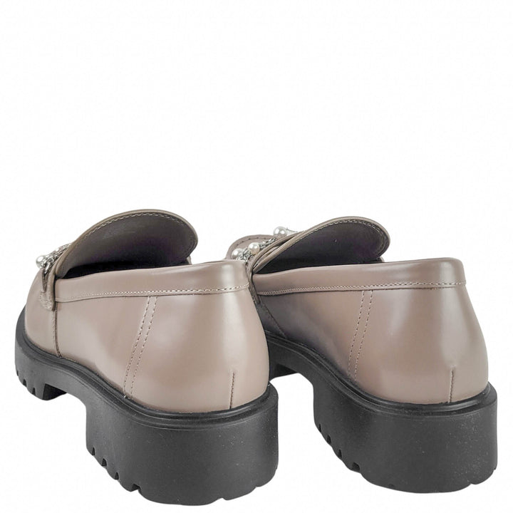 Tory Burch Embellished Loafers in Dark Elk - Discounts on Tory Burch at UAL