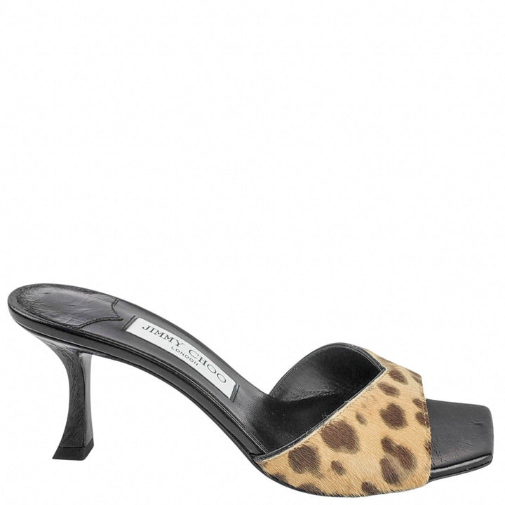 Jimmy Choo Skye Mules in Leopard Print - Discounts on Jimmy Choo at UAL