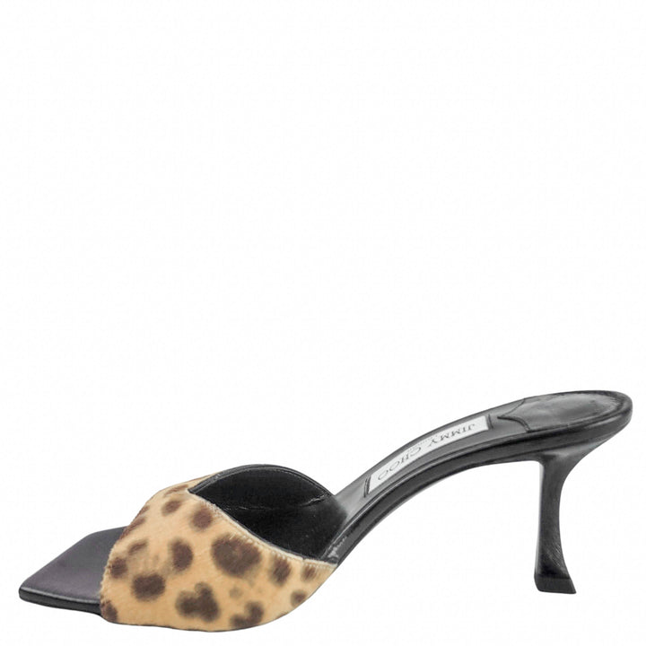 Jimmy Choo Skye Mules in Leopard Print - Discounts on Jimmy Choo at UAL