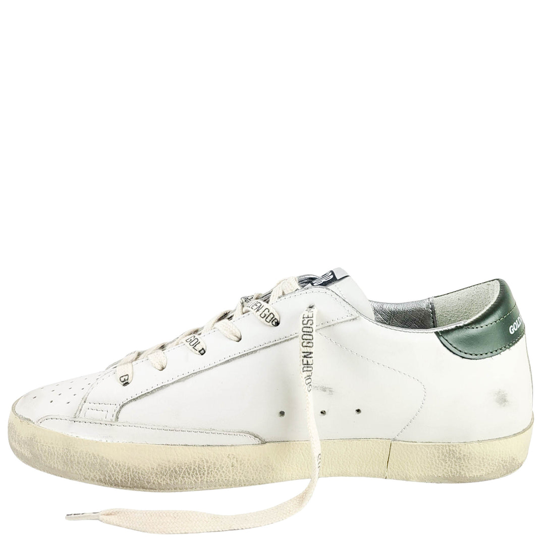 Golden Goose Super Star Classic Sneaker in White/Light Pink/Dark Green - Discounts on Golden Goose at UAL