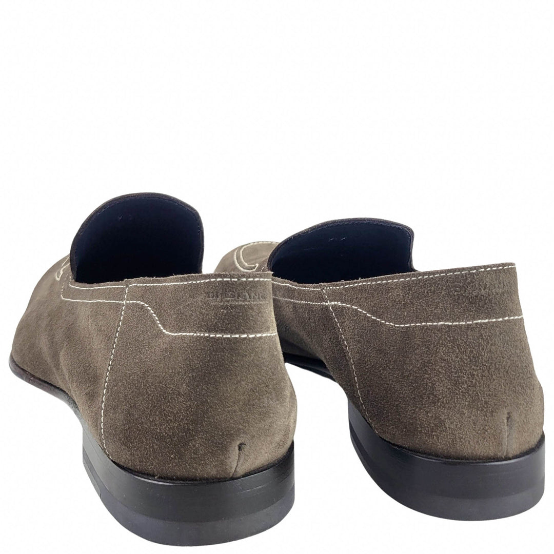 Di Bianco Suede Loafers in Dark Bark - Discounts on Di Bianco at UAL